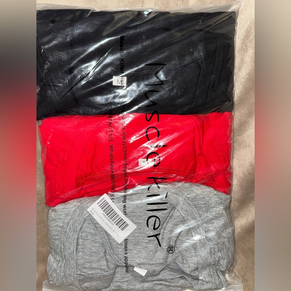 NWT (3) Muscle Killer Men's Gym Workout Bodybuilding Fitness Active Athletic